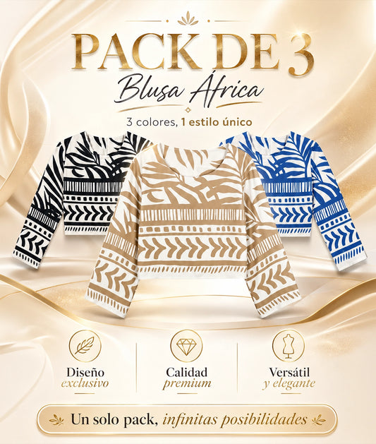 Blusa África | PACK DE 3 Y AHORRA 60% DESCUENTO